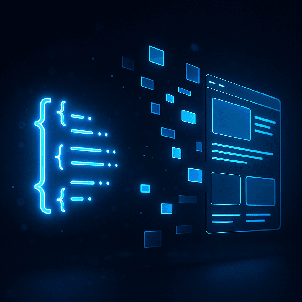 JSON spec transformed into a rendered webpage